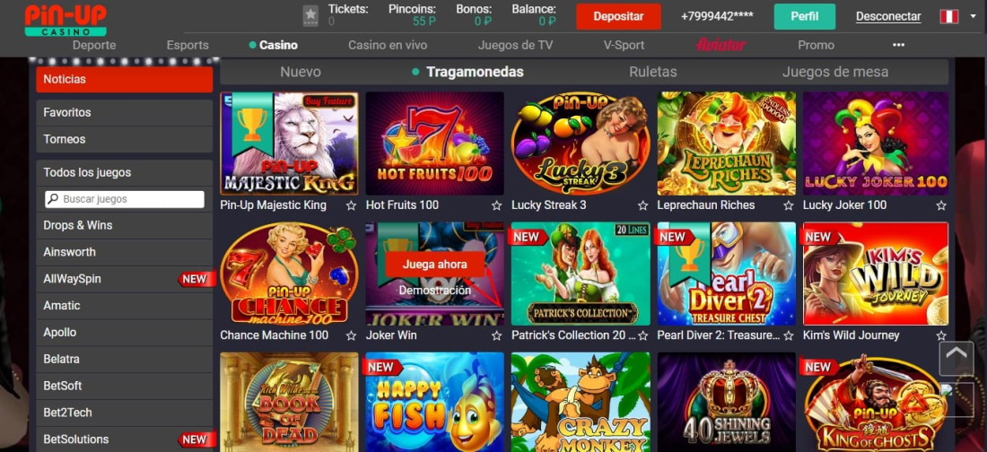 demostración de juegos de casino